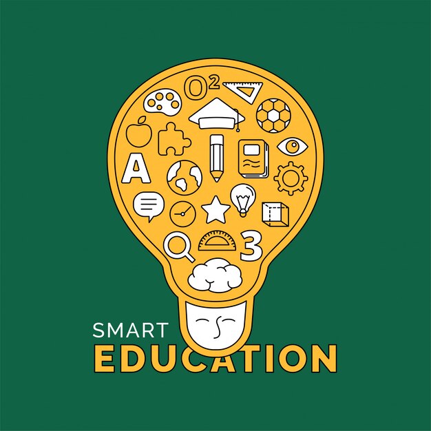 Vector smart education concept illustration doodle style vector design.