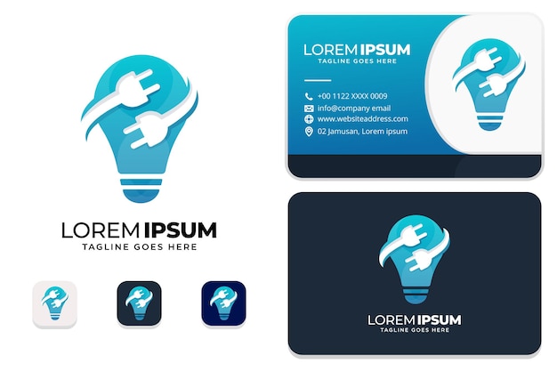 Smart electric logo with business card design