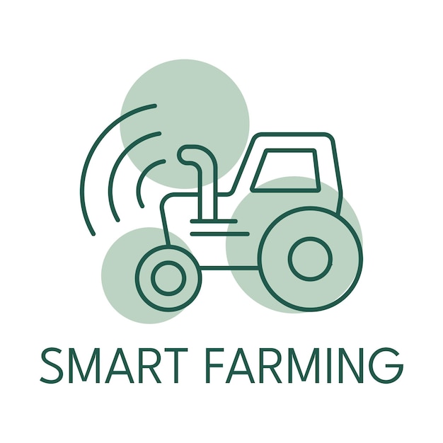 Smart farming color icon logo style