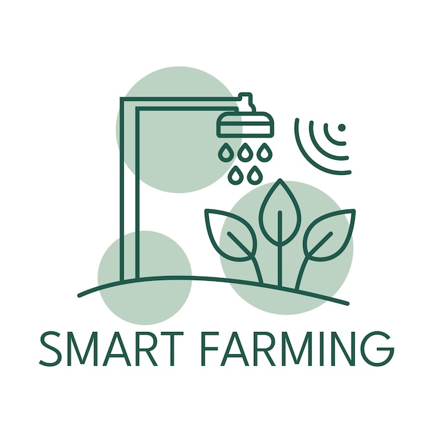 Smart farming color icon logo style