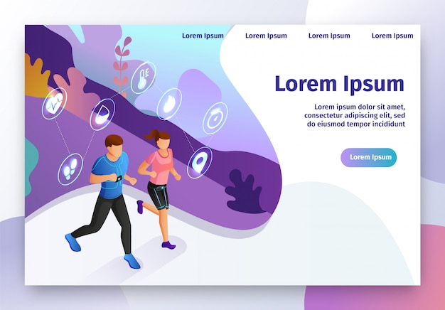 Vector smart gadget for fitness isometric vector website