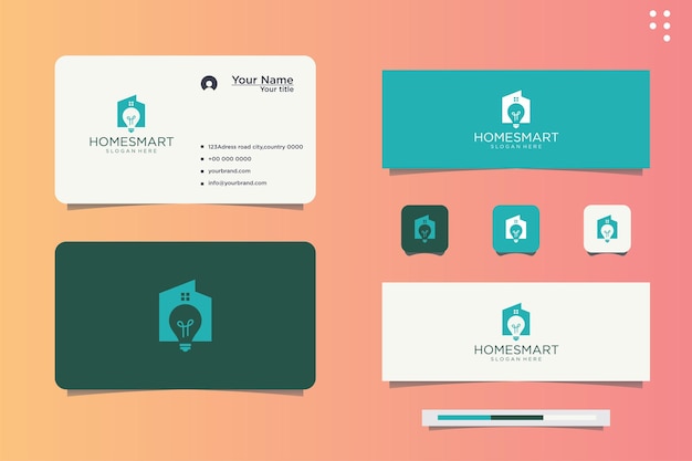 Smart Home and business card vector design illustration