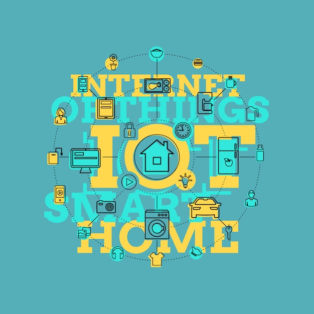 Smart Home And Internet Of Things Line Art