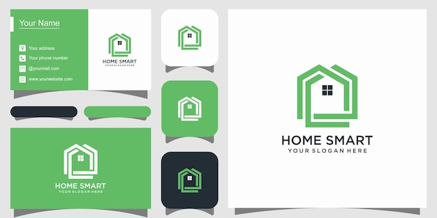 smart home logo design modern simple premium