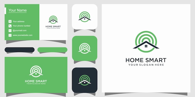 smart home logo design modern simple premium