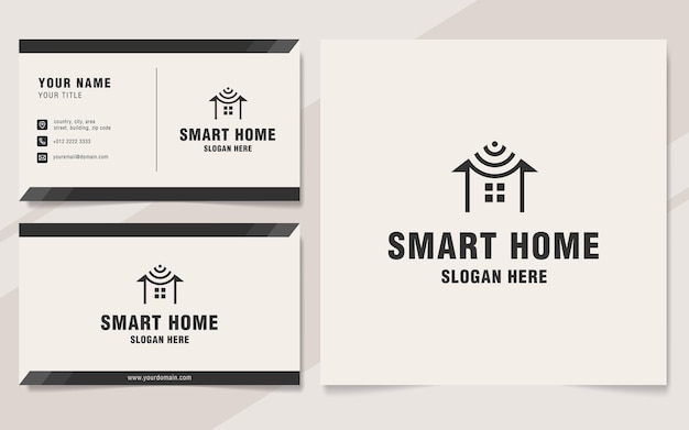 Smart home logo template on monogram style