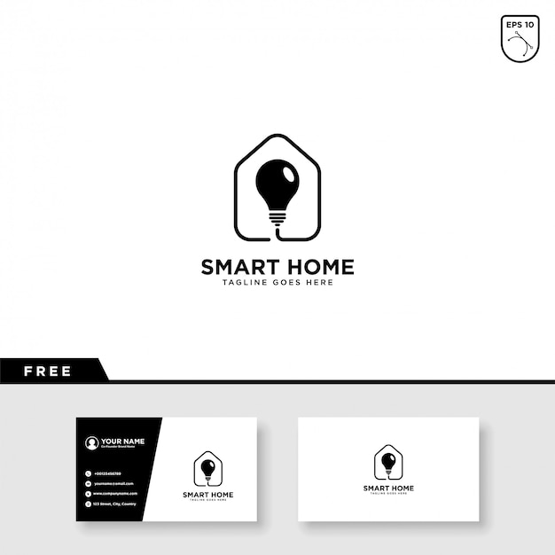 Smart Home Logo Vector and business card template