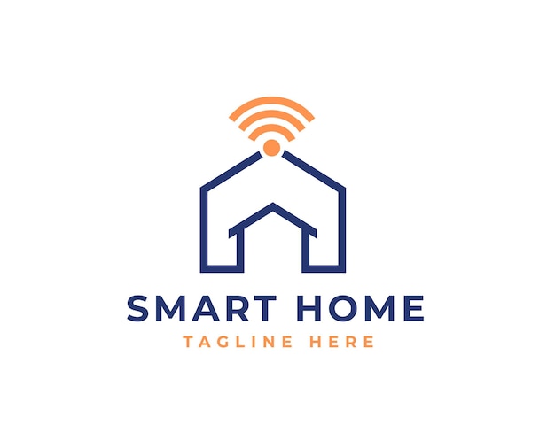 Smart house home signal logo vector illustration