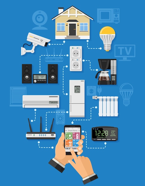 Smart House and internet of things illustration