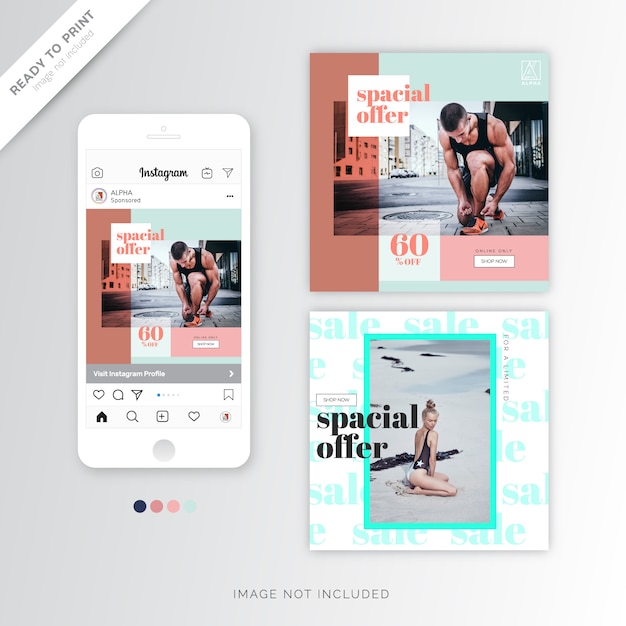 Smart Instagram banner template summer Design