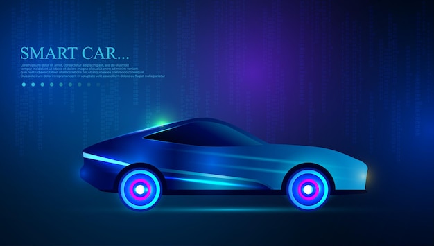 Vector smart or intelligent car concept vector illustration