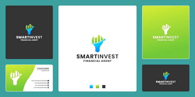 Smart invest logo design template for financial agent, and accounting company