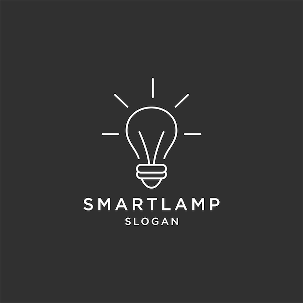 Smart lamp logo icon design template