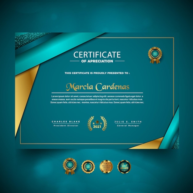 Smart luxury certificate of achievement template