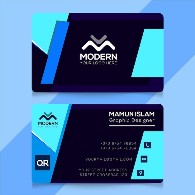 Smart Modern Business Card, Vector Illustration