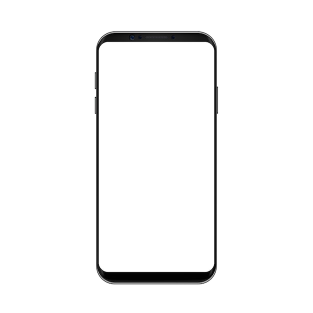 Smart phone concept black color with empty screen