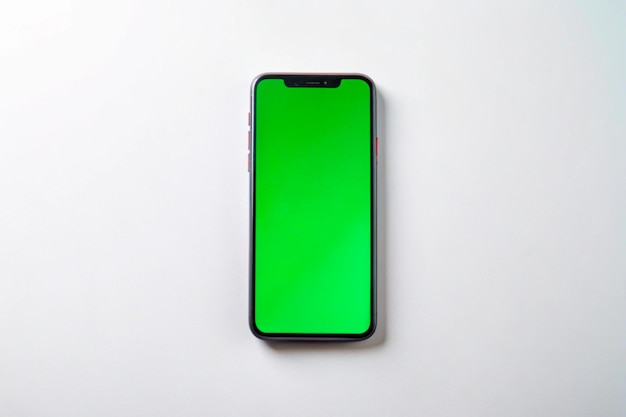 Vector smart phone with green screen wallpaper for mockup