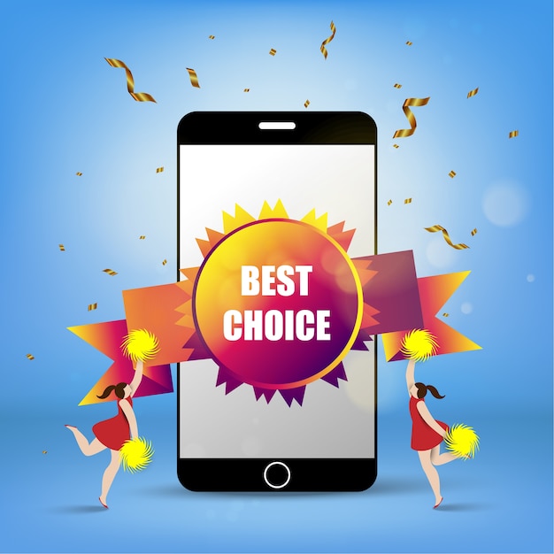 Vector smart phone with rosette best choice