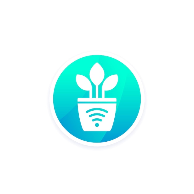 Smart pot for plants vector icon