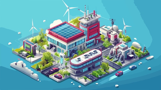 Smart Renewable Energy Power Vector Illustration