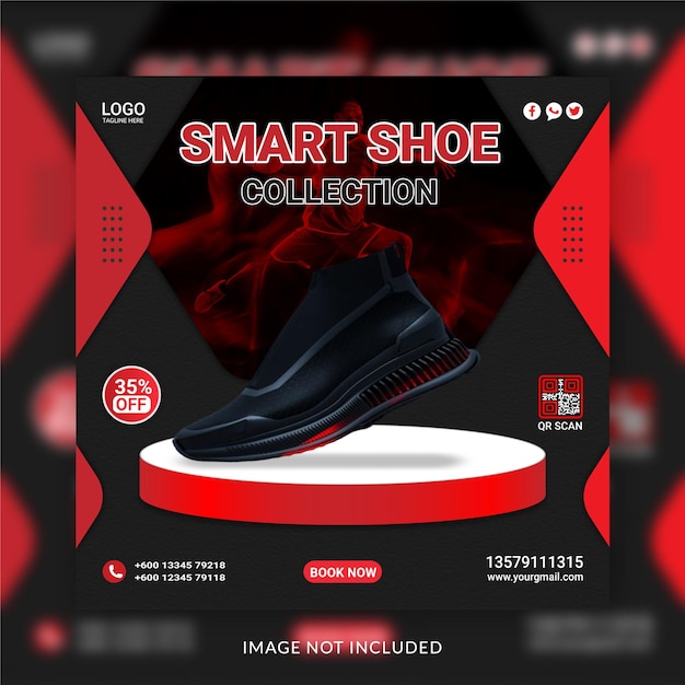 Smart Shoe Collection Editable instagram Banner Ad Concept Social Media Post Template