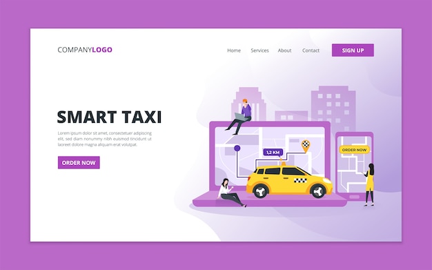 Smart taxi landing page template