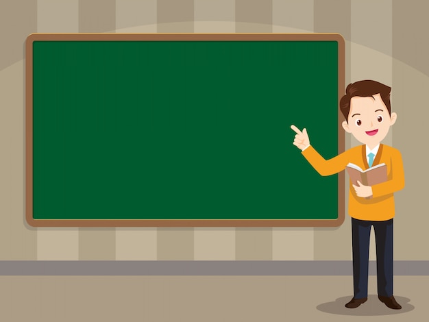 Smart Teacher standing in front of chalkboard