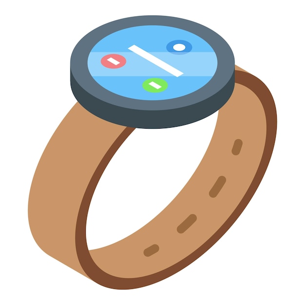 Smart tracker icon isometric vector Digital device Health data