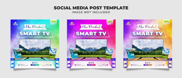 Smart TV HD Promotion Concept Social Media Post Flyer And Banner Template