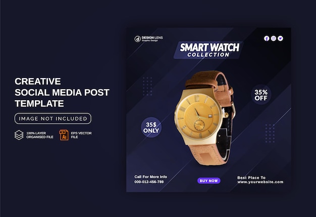 Smart Watch Collection Instagram Banner Ad Social Media Post Template