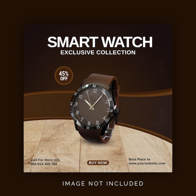 Smart Watch Exclusive Collection Instagram Banner Ad Concept Social Media Post Template