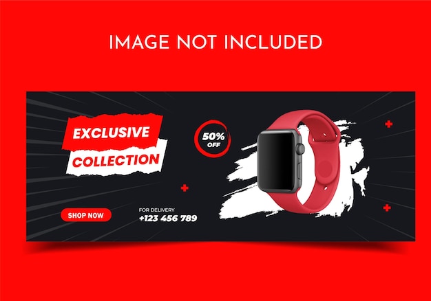 smart watch Facebook cover template web banner template