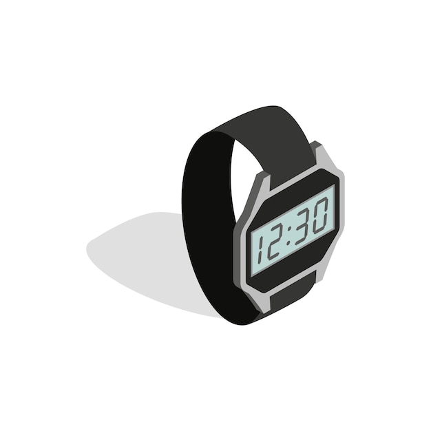 Smart watch icon in isometric 3d style isolated on white background