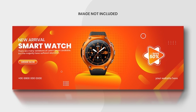 Smart watch social media cover design template