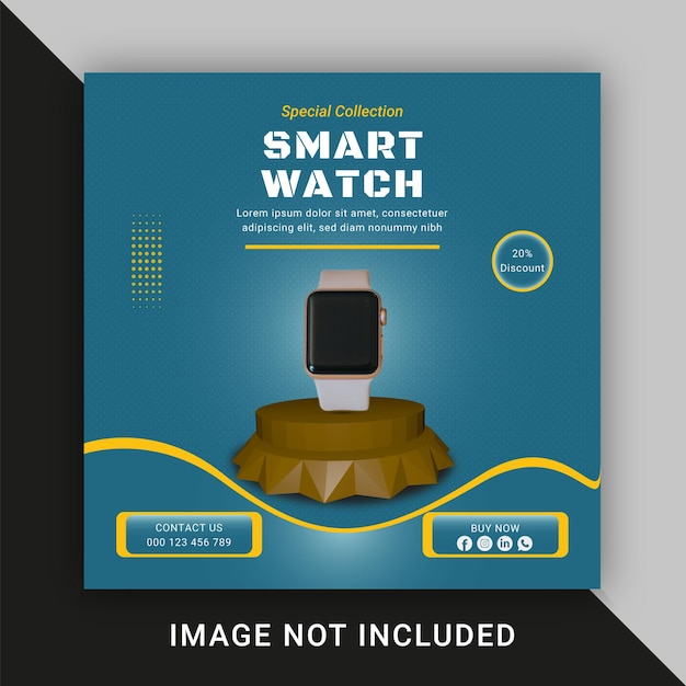 Smart Watch social media and instagram post template Vector