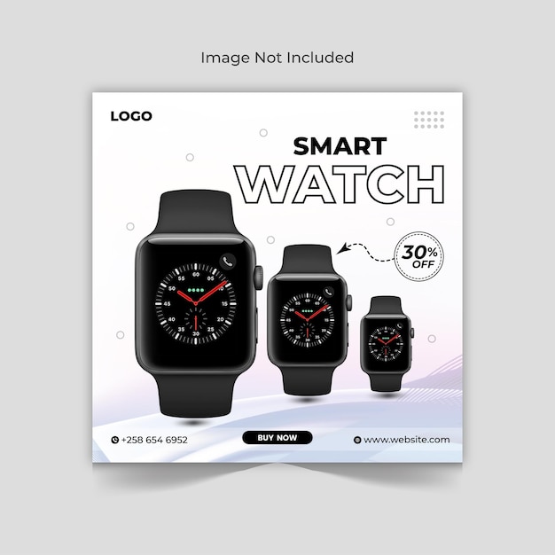 Smart watch social media and Instagram post templatewatch brand product social media post banner