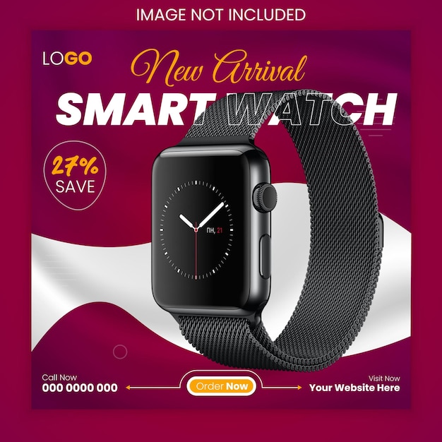 Smart Watch super sale social media post banner design template