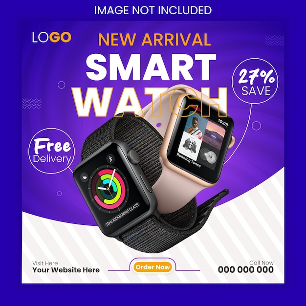 Smart Watch super sale social media post banner design template