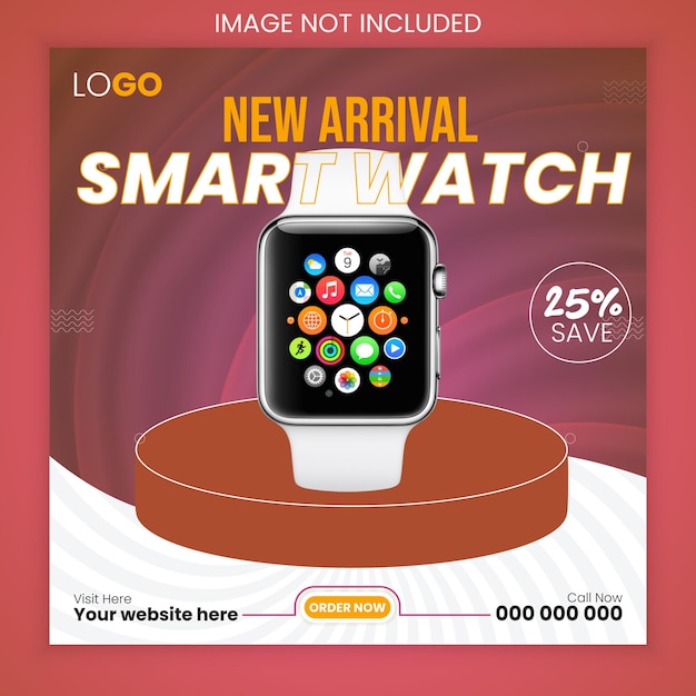 Smart Watch super sale social media post banner design template