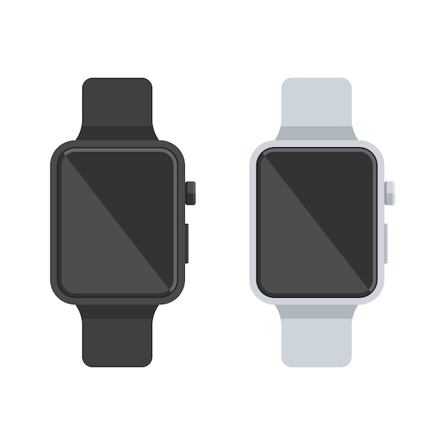 Vector smart watch white and black