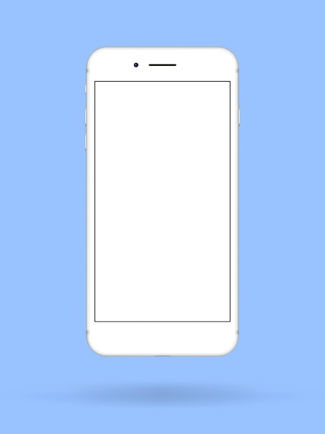 smartphone 3d white screen mobile phone vector Isolated illustration