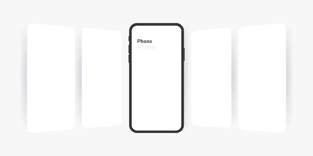 Smartphone blank screen, phone. Carousel style phone screen. Template