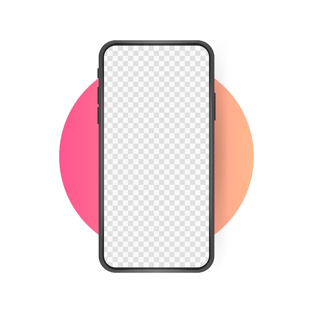 Smartphone blank screen, phone mockup.