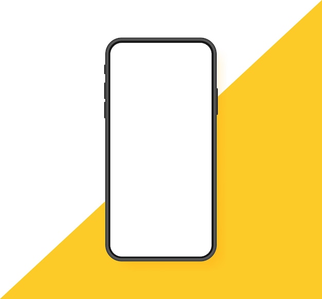 Smartphone blank screen, phone. New phone model. Template