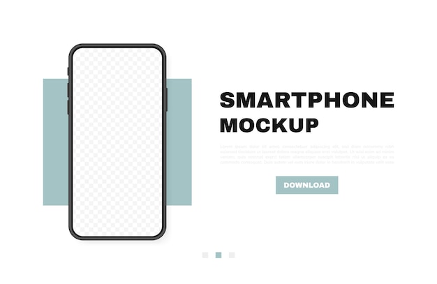 Smartphone blank screen, phone. New phone model. Template