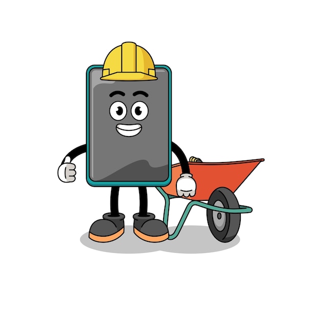 Smartphone cartoon as a contractor