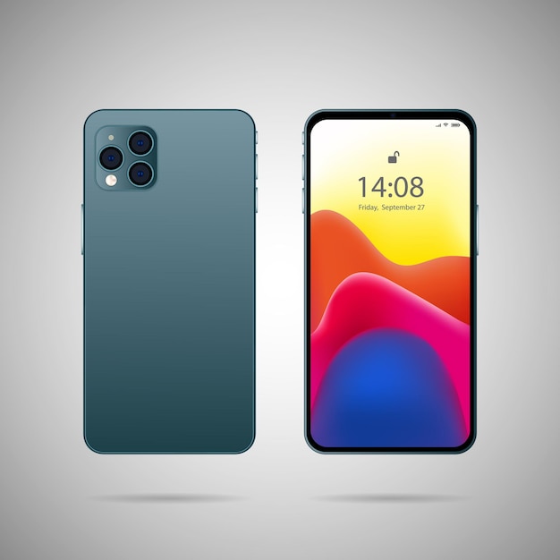 Smartphone Front and back view vector illustration