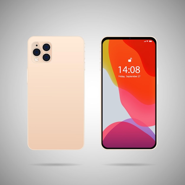 Smartphone Front and back view vector illustration