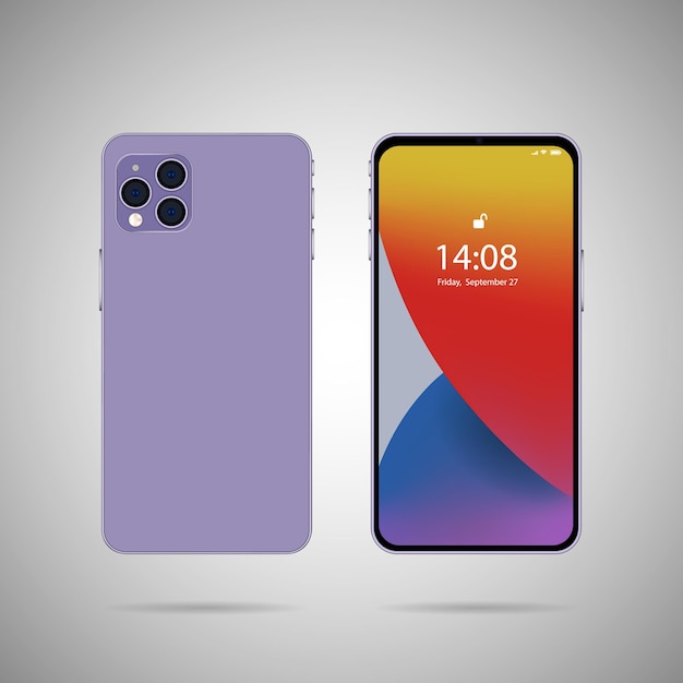 Smartphone Front and back view vector illustration