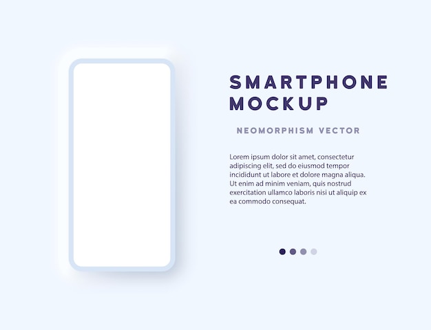 Vector smartphone mockup banner. neumorphism style. vector line icon for business and advertising